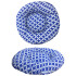 Cama Colchon Perro Gato Grande Redondo Puff Comodo 70 Cm Variante Color Azul con Rombos