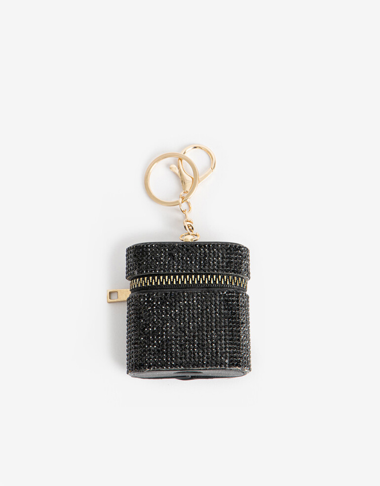 Rega Varios Llavero Y Charm Estuche Strass Negro - Negro