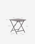 Mesa de exterior plegable Torreta de aluminio con acabado gris oscuro 70 x 70 cm Mesa de exterior plegable Torreta de aluminio con acabado gris oscuro 70 x 70 cm