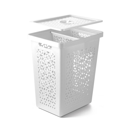 Cesto organizador ropa con compartimiento interno 55L BLANCO