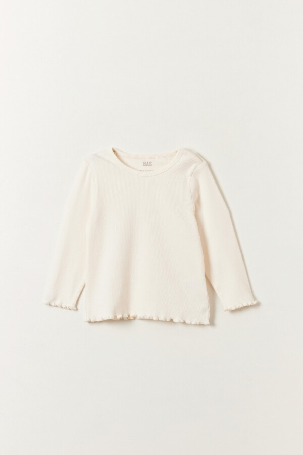 Remera rib Beige