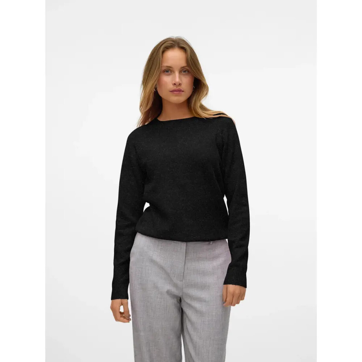 VMDOFFYSHINE LS O-NK BLOUSE REP NOOS LX - BLACK 