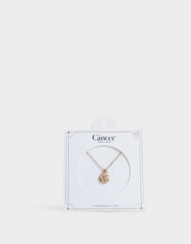 Cadena Corta con Dije Capsula Especial Cadena Corta Con Dije Cancer - Dorado