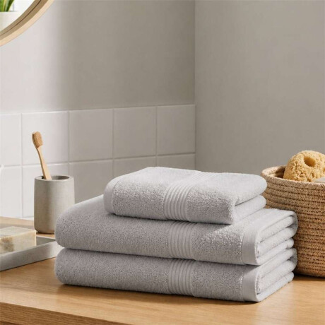 Set 3 Toallas: 40X70 + 2*70X140Cm Alg Gris