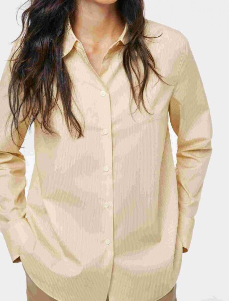 CAMISA BÁSICA A RAYAS - BEIGE AMARILLO