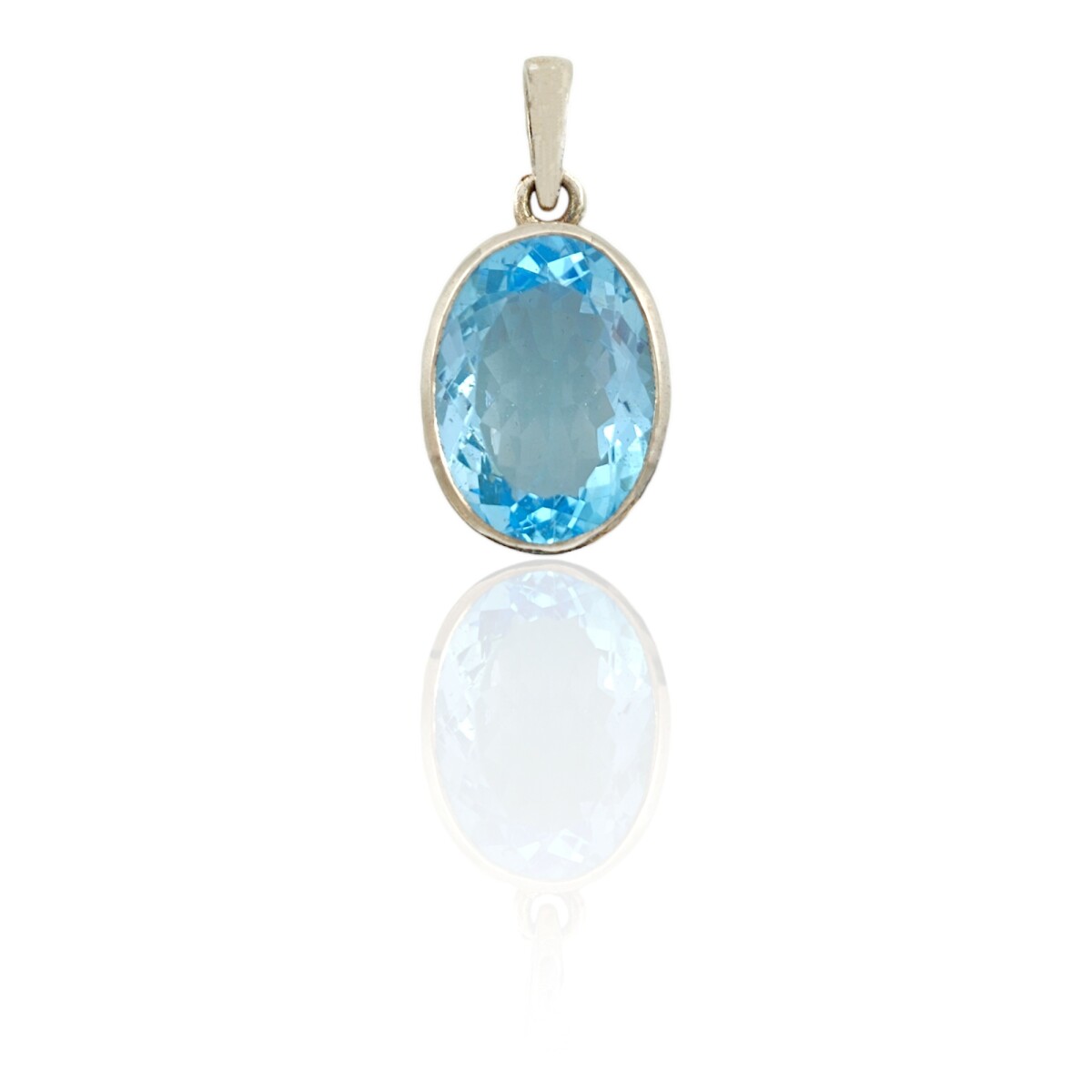 Dije Colgante Oval-Plata 925-Agua Marina-CP3991 - Conpiedra 