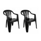 Set x2 Sillas Bela Vista con apoya brazos NEGRO