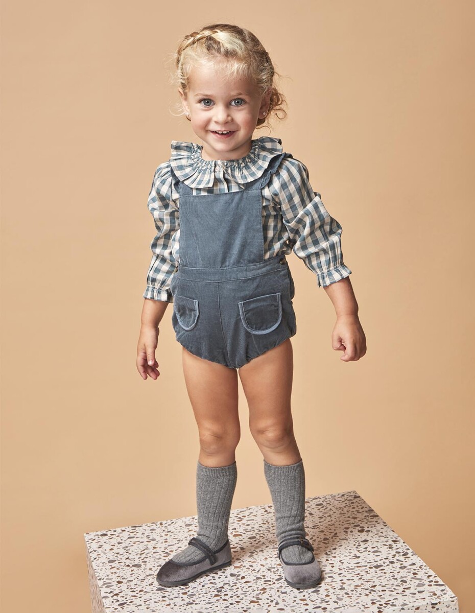 Camisa De Cuadros Con Smo - Petroleo 