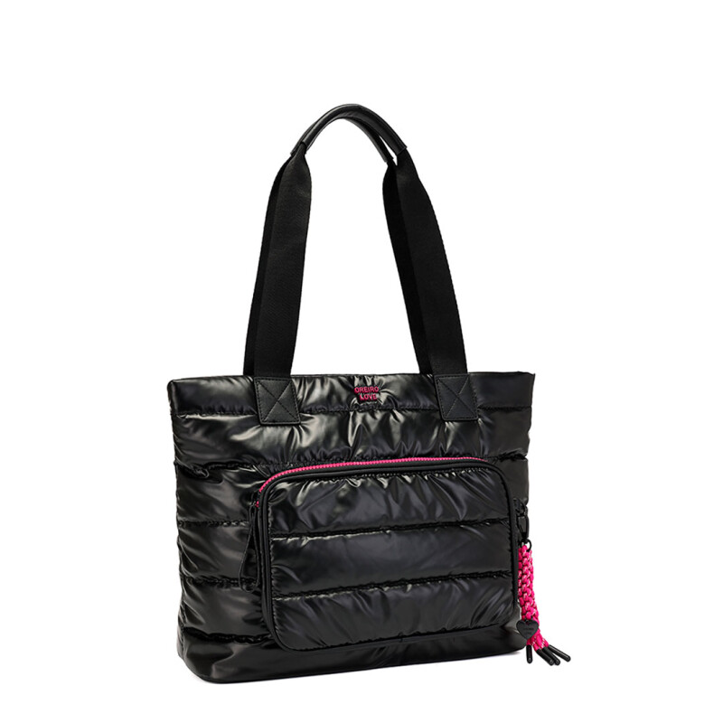 Bolso Las Oreiro Shopper Negro - Fucsia