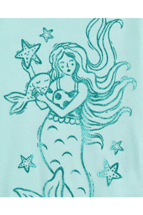 Pijama cuatro piezas de algodón, dos shorts y dos remeras manga corta diseños sirenas Pijama cuatro piezas de algodón, dos shorts y dos remeras manga corta diseños sirenas