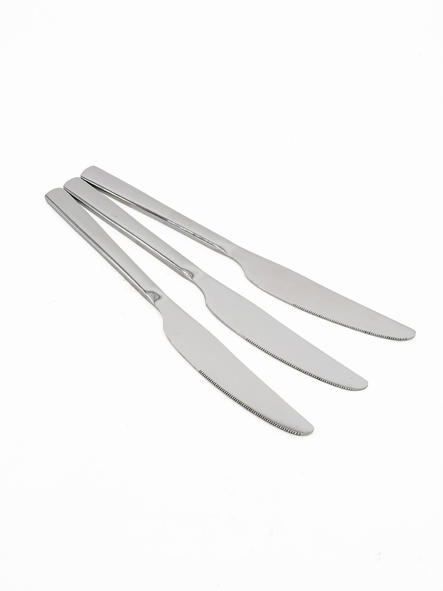 CUCHILLO INOX SET X 3 - PLATEADO 