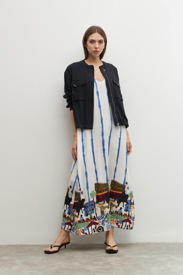 Maxi vestido estampado multicolor