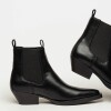 Bota caña baja Jolene en efecto cuero Negro