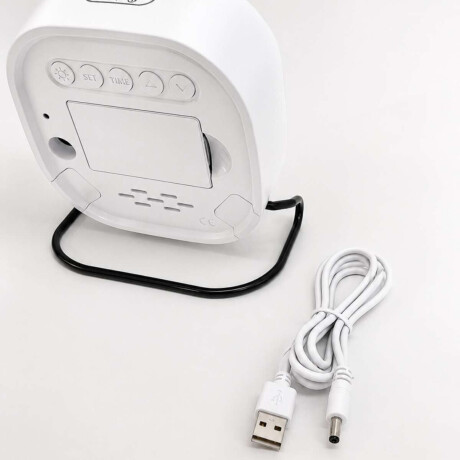 Reloj digital con indicador de temperatura Cuadrado Blanco Blanco