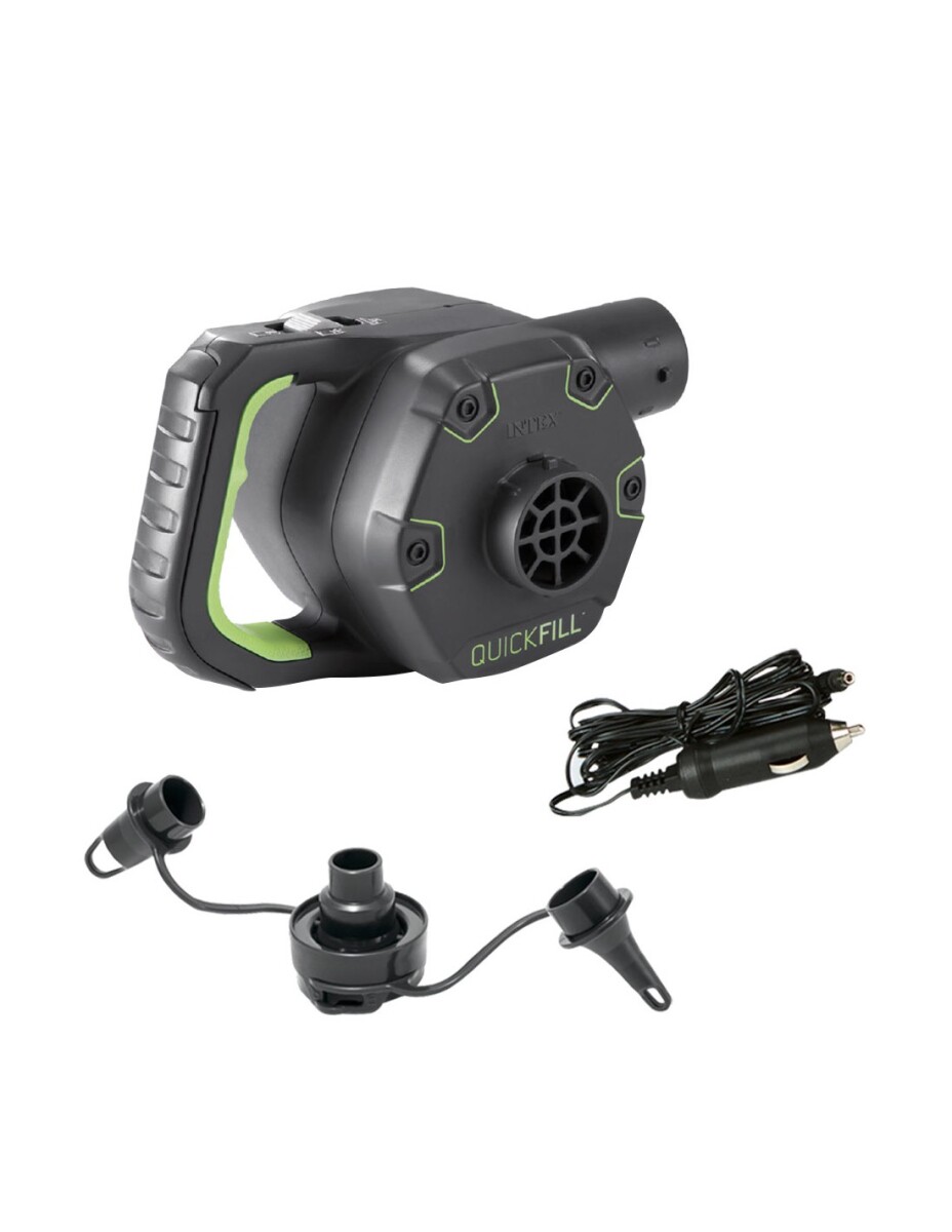 INTEX INFLADOR A BATERÍA RECARGABLE 12V & 220V + 3 BOQUILLAS ADAPTADORAS 
