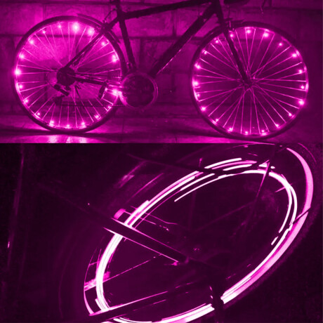 Tira Cinta De Luces LED Neón Para Ruedas De Bicicleta Rosa