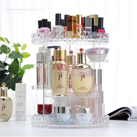 Organizador giratorio acrílico de cosméticos 22*22*26 Transparente