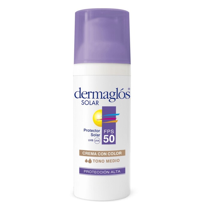 DERMAGLOS SOLAR CUID FAC FPS50 TONO MED única