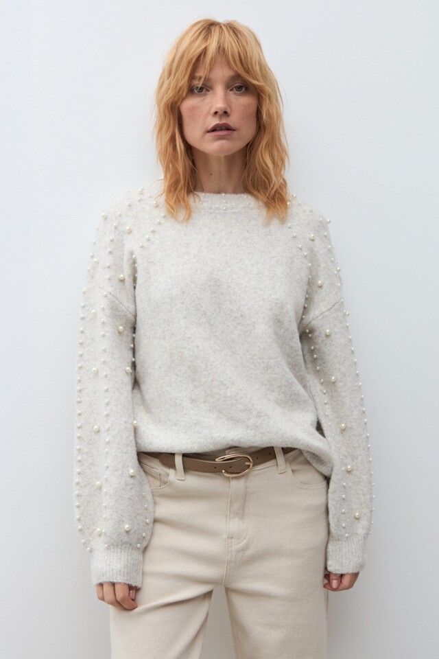 Sweater perlas beige melange