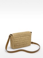 Bolso Bandolera Efecto Rafia Con Solapa natural