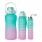 Pack De 3 Botellas De Agua Motivacional Gym Turquesa