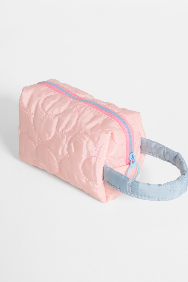 Estuche matelaseado flor rosa