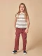 Pantalon Largo De Gasa Berenjena Violeta