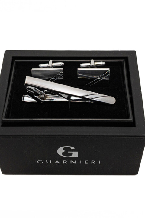 Gemelos con Sujetacorbata PLATA