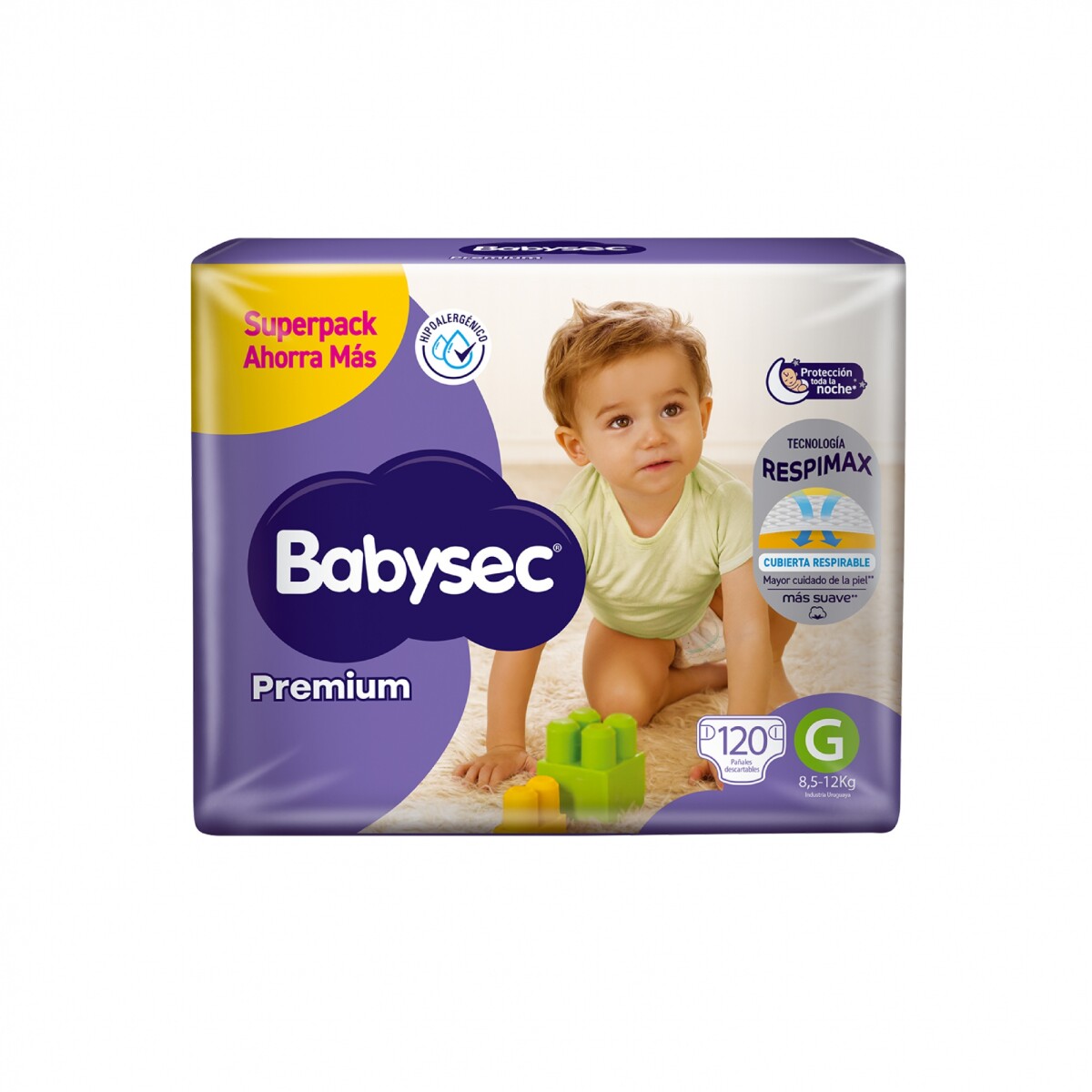 Pañales Babysec Premium Talle G 120 Uds. 