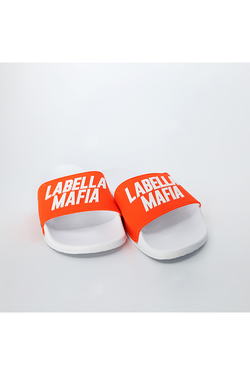 CHINELAS FUTURA BLANCA & NARANJA 