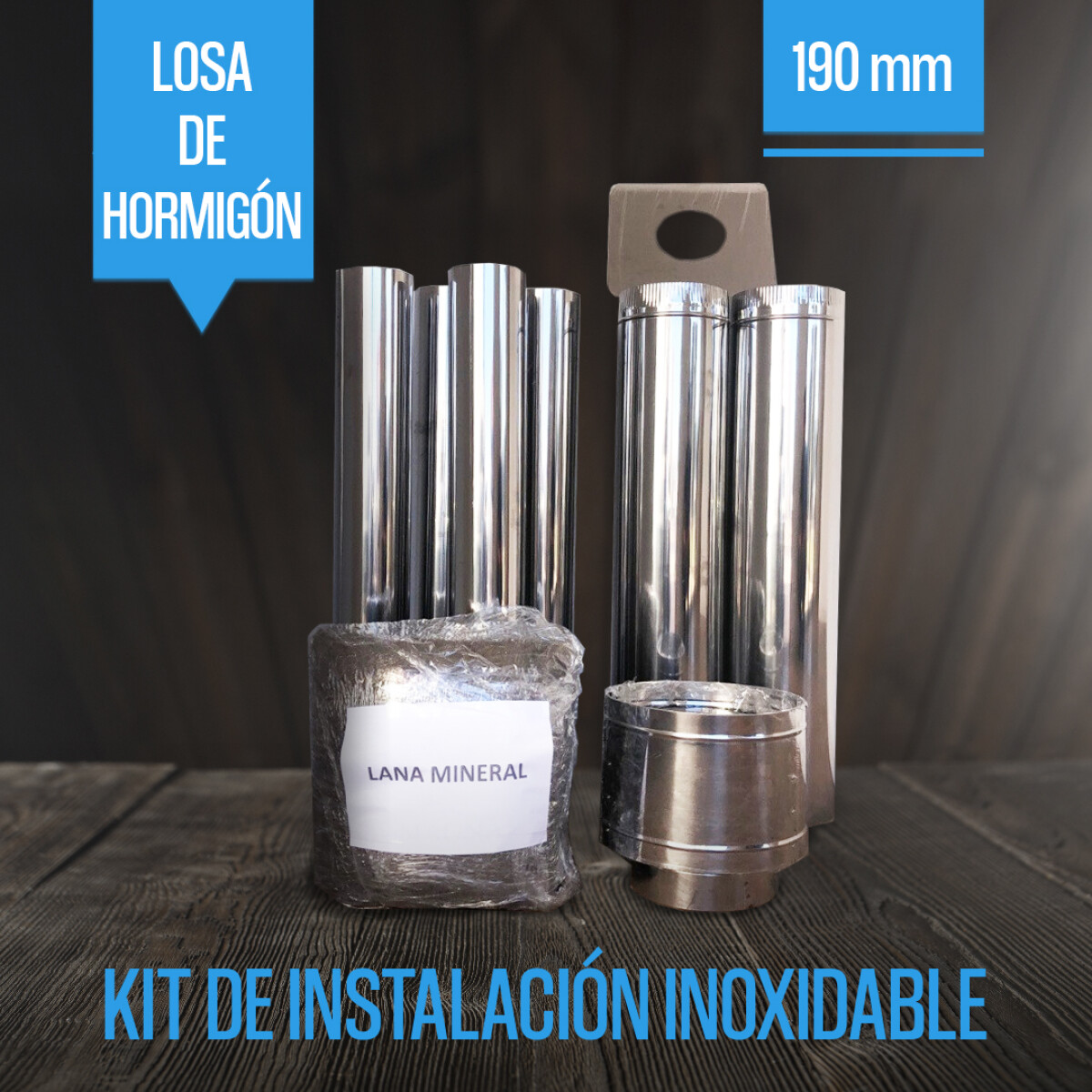 Kit inox #430 190mm - Por techo losa de hormigón 