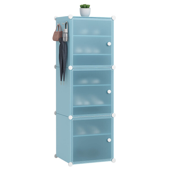 Armario Organizador de Zapatos IMBACK IBK-PLC007 | 3 Pisos, 3 Puertas Esmeriladas, Compacto y Versátil Azul Armario Organizador de Zapatos IMBACK IBK-PLC007 | 3 Pisos, 3 Puertas Esmeriladas, Compacto y Versátil Azul