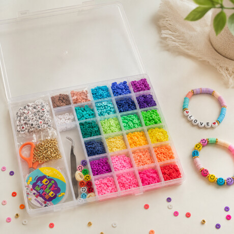 Set de mostacillas madera con tijera y tanza - Letras y más accesorios Sc