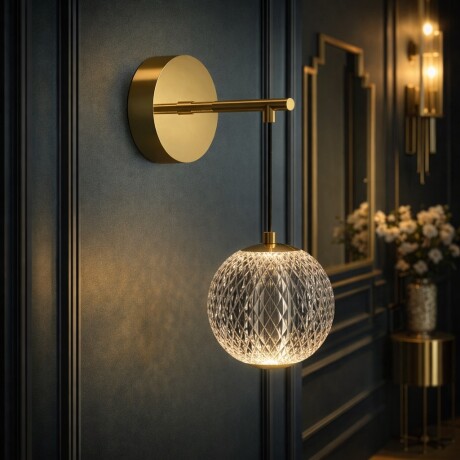 Aplique Led bocha dorada luz flotante 5W Aplique Led bocha dorada luz flotante 5W