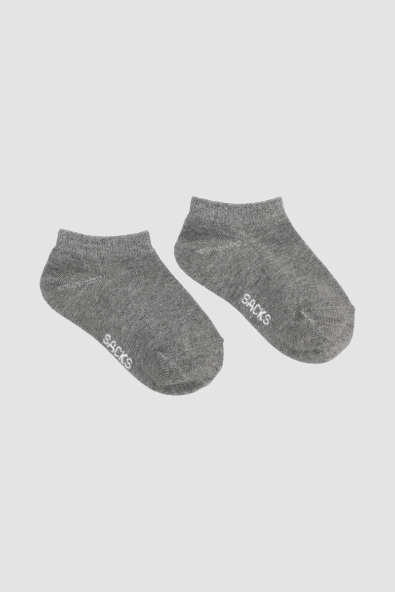 Medias ciclista lisas - Gris melange 