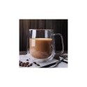 TAZA DE VIDRIO DOBLE PARED CON ASA 240ML Sin color