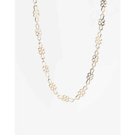Collar Corto Metal Flores Dorado