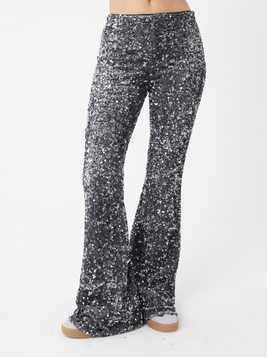PANTALON FLARE DE LENTEJUELAS. 