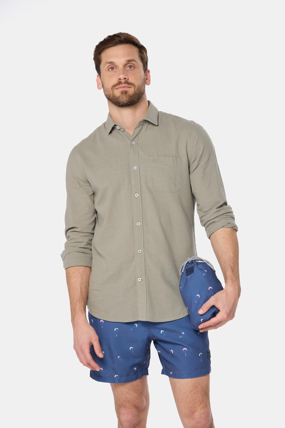 SHORT DE BAÑO ESTAMPADO Azul