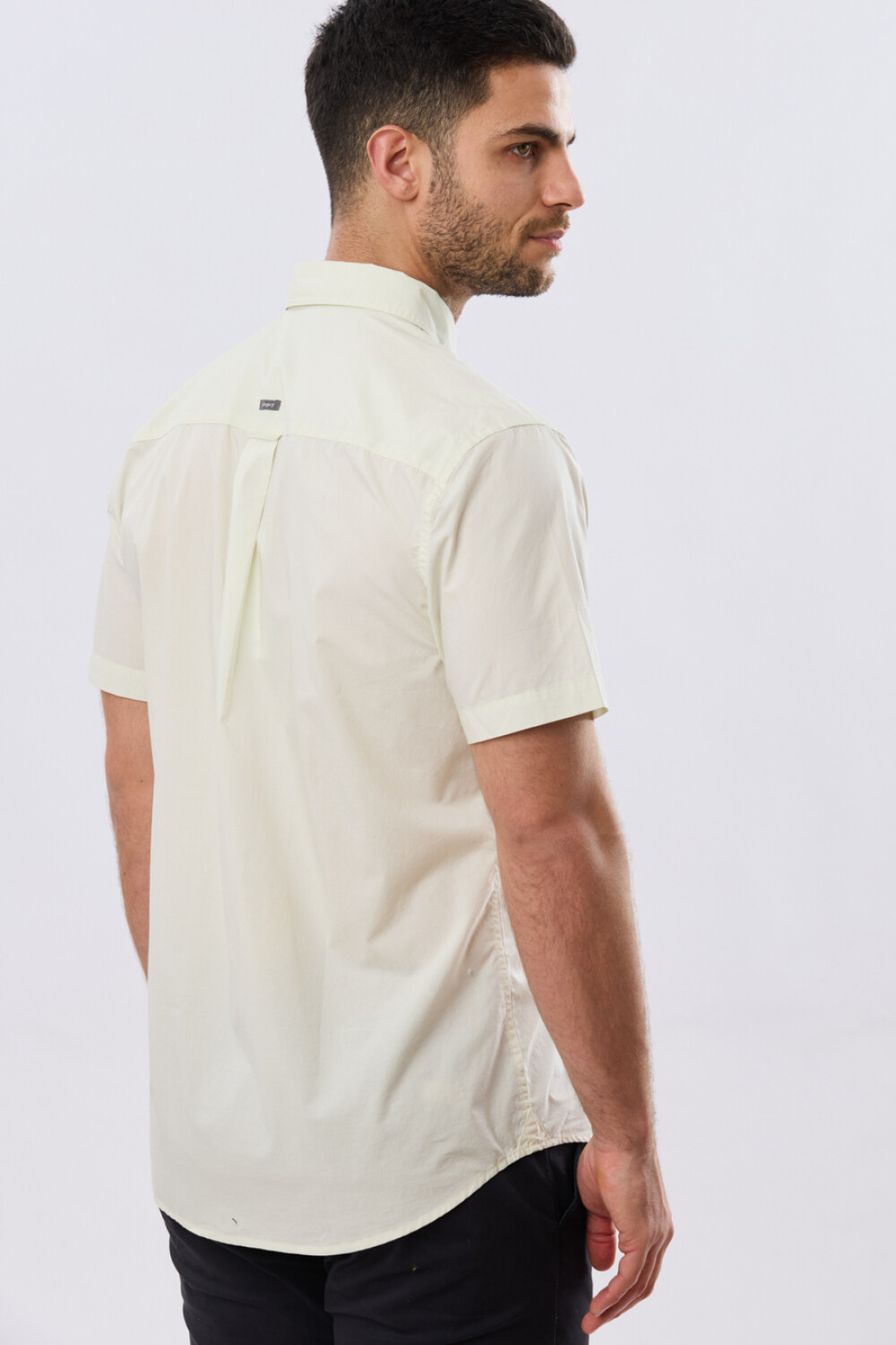CAMISA LISA DE ALGODÓN Pistacho