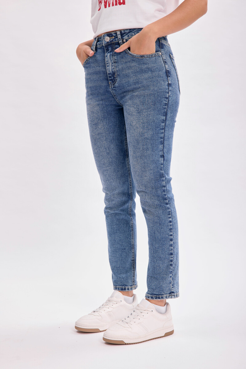 Pantalón jean recto Azul Medio
