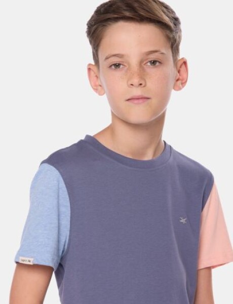 REMERA LISA COMBINADA Lila