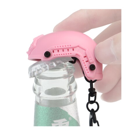 Casco táctico - llavero con destapador Rosa