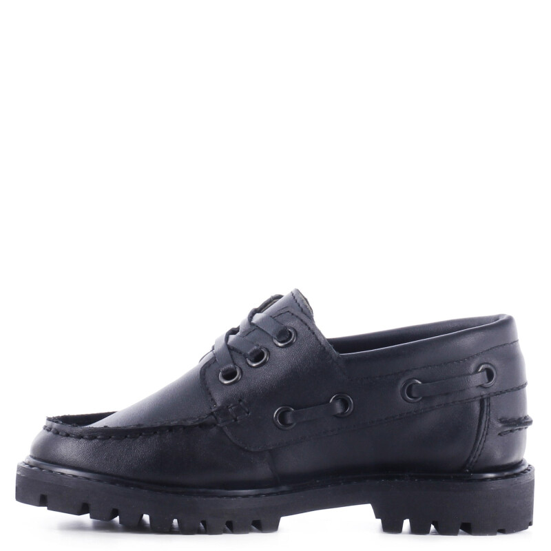 Zapatos de Niño Boomerang leñador TAP de cuero para uniforme Negro