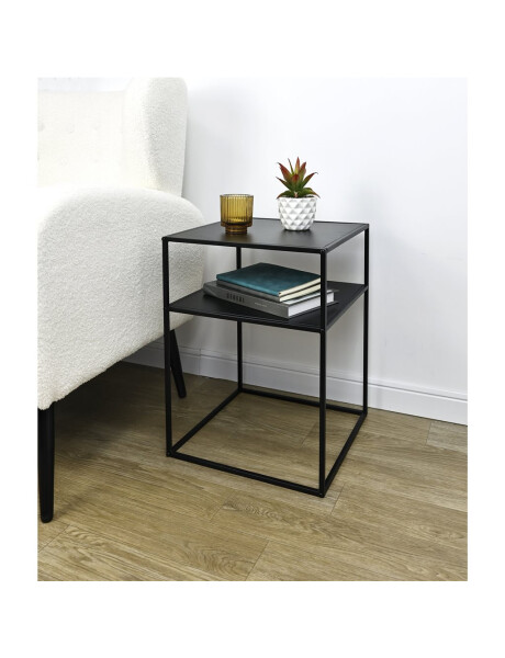 MESA AUX 2 NIVELES 37.5X37.5X50.5CM METAL NEGRO MESA AUX 2 NIVELES 37.5X37.5X50.5CM METAL NEGRO