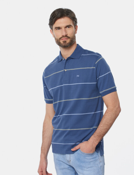 POLO JERSEY RAYADA Azul