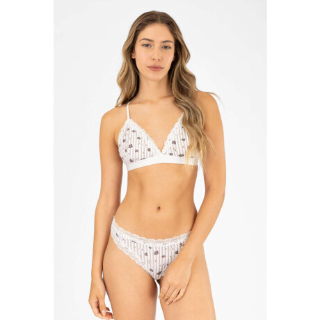 Triangulo flower stripe Marfil