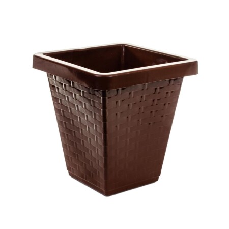 MACETA CUADRADA RATTAN MARRON N20 3LTS 00893 MARRÓN