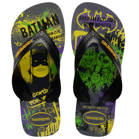 Sandalias Infantiles Havaianas Kids Max Heroes Gris Acero - Negro