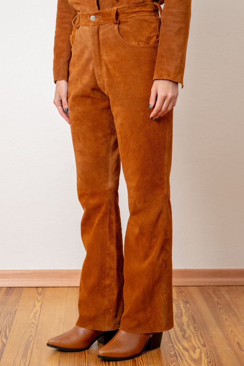 Pantalón de cuero - Oxido gamuza 